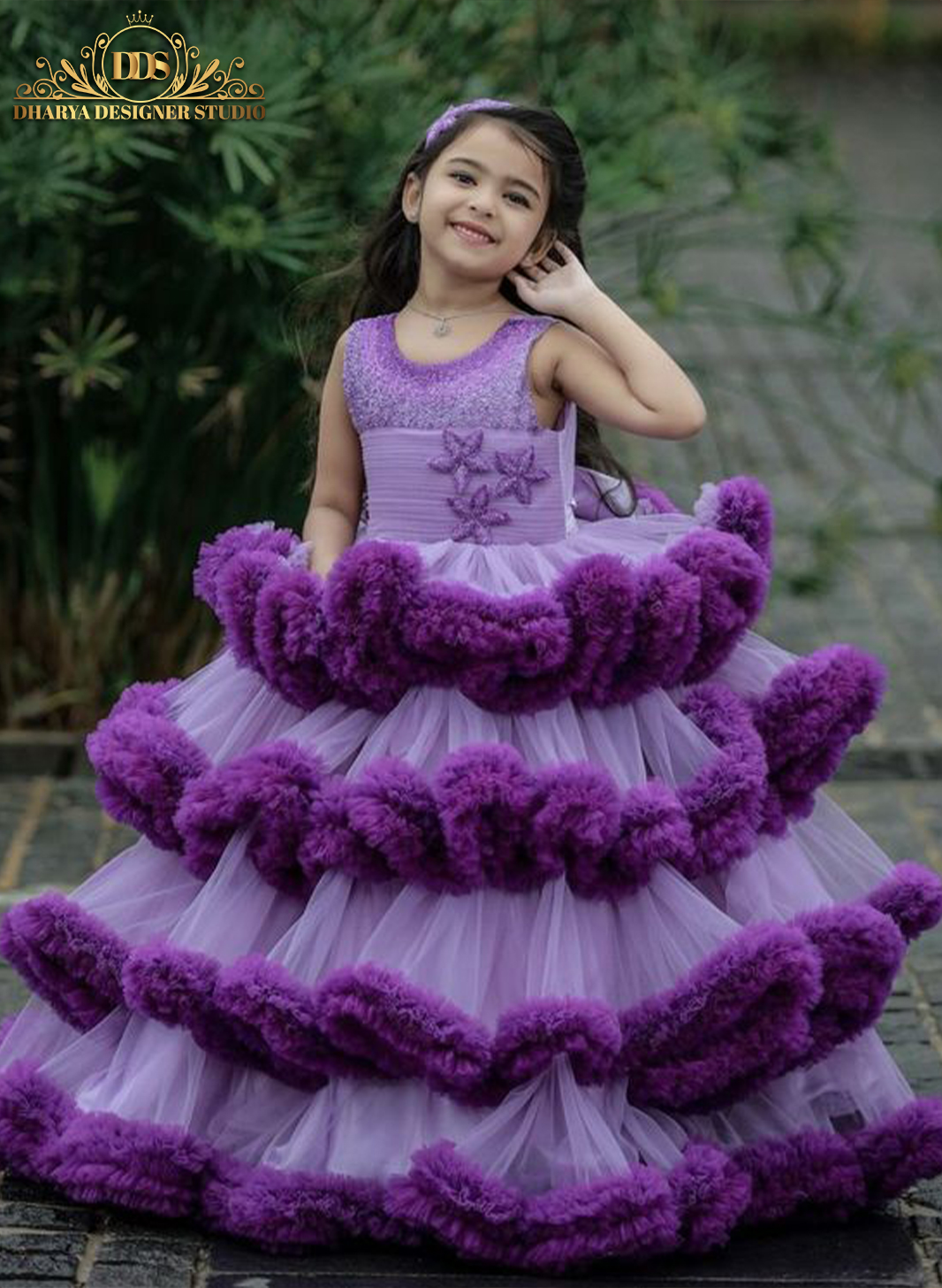 kids ruffle gown