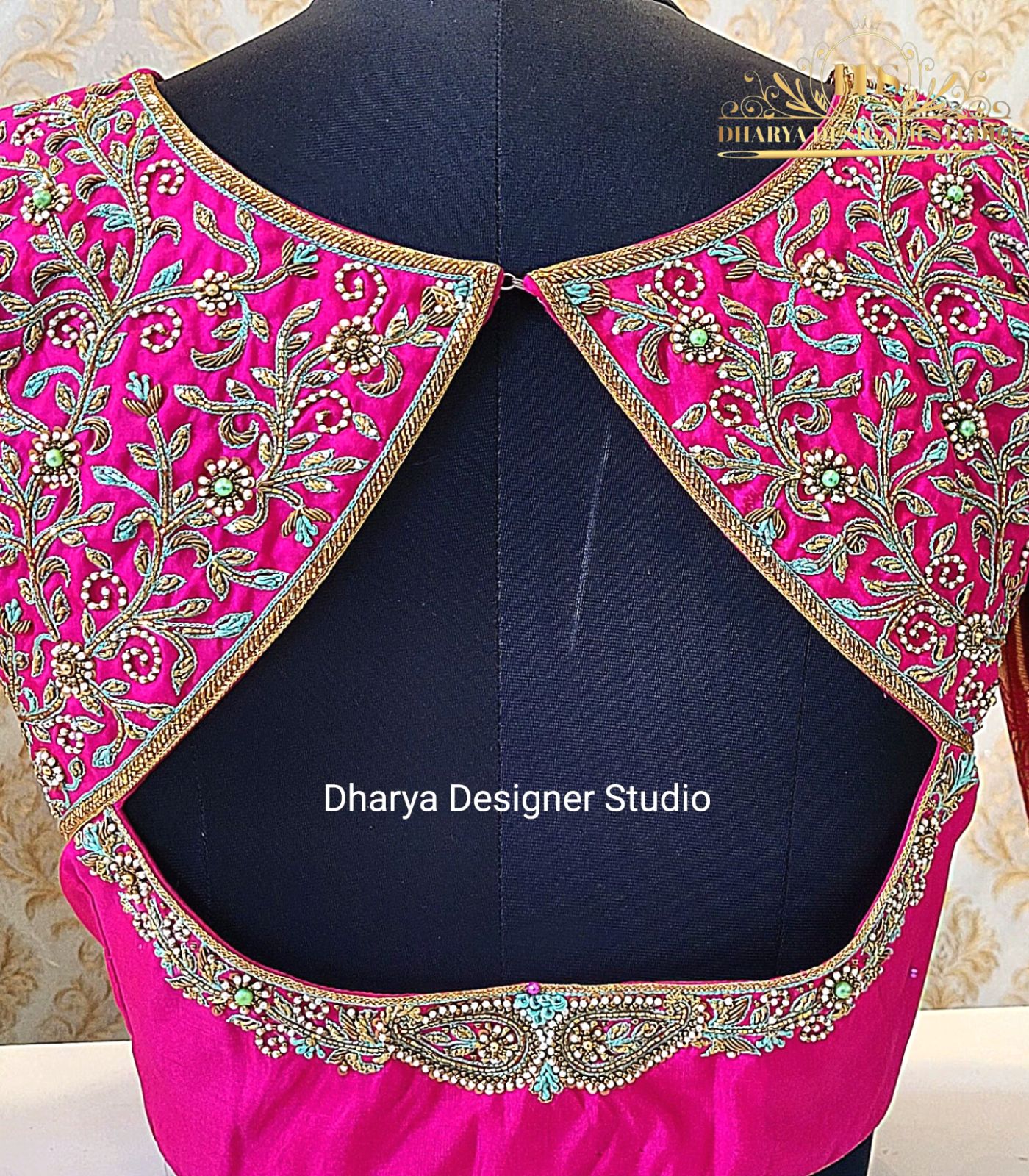 Simple aari work best sale blouse