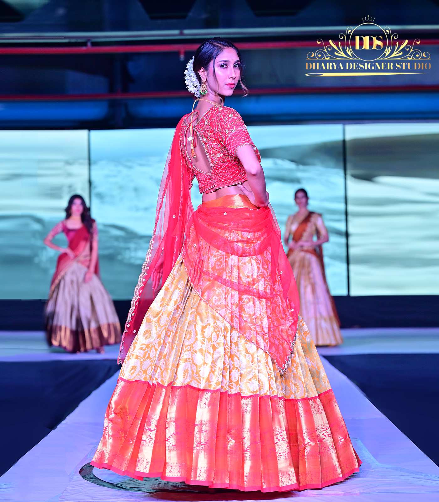 Designer Lehenga Choli with Diamond Work for Majestic Celebrations -  Halfsareestudio - Medium